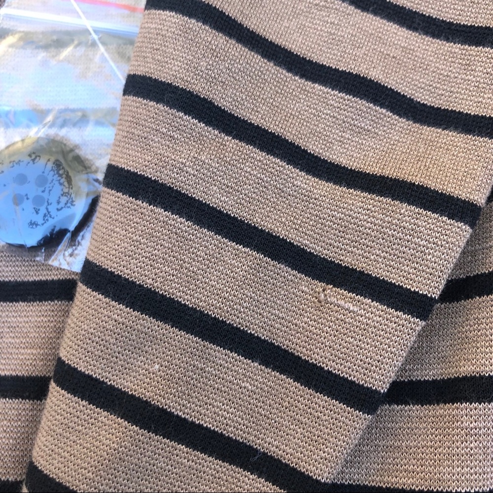 Cartonnier Blazer peplum stripe brown black new S - Picture 5 of 6